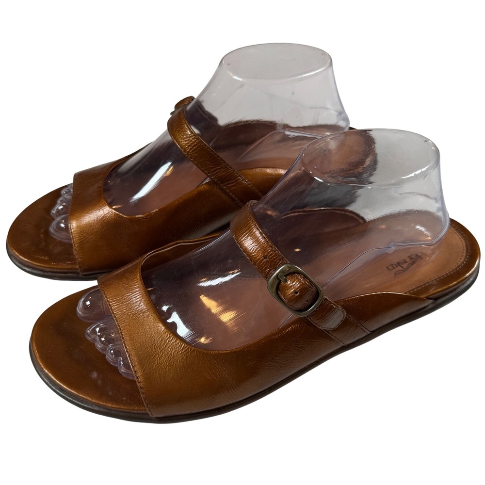 Dansko Bronze Metallic Leather Mary Jane Slide Sandals 41 6303167800 Open Toe
